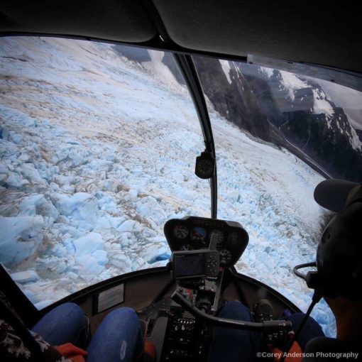 Helicopter View to Glacier