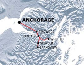Girdwood Alaska Rafting, Train & Glacier Tours Map