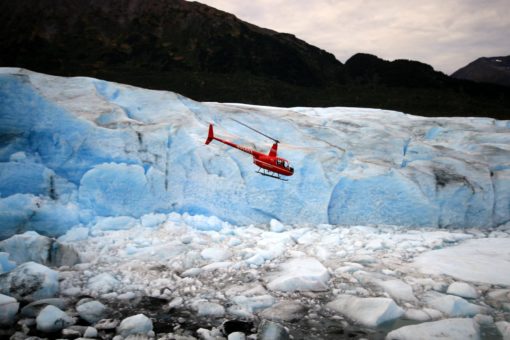 Helicopter by Blue Wall, Spencer Glacier